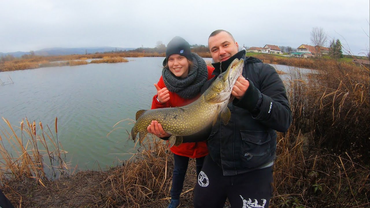 Zimsko pecanje krupne stuke -Big Pike winter fishing - Sara upecala stuku od 7.5kg !!! NEVEROVATNO