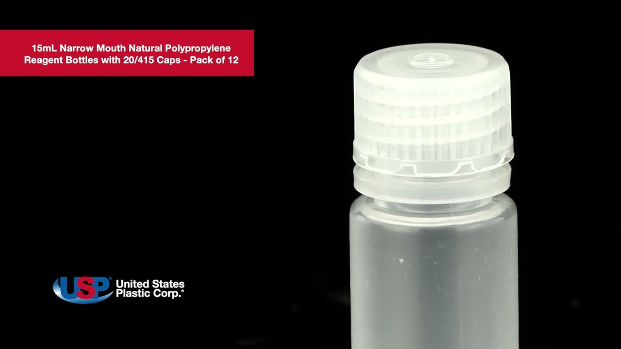 15mL Narrow Mouth Natural Polypropylene Reagent Bottles with 20/415 Caps | U.S. Plastic Corporation&reg;