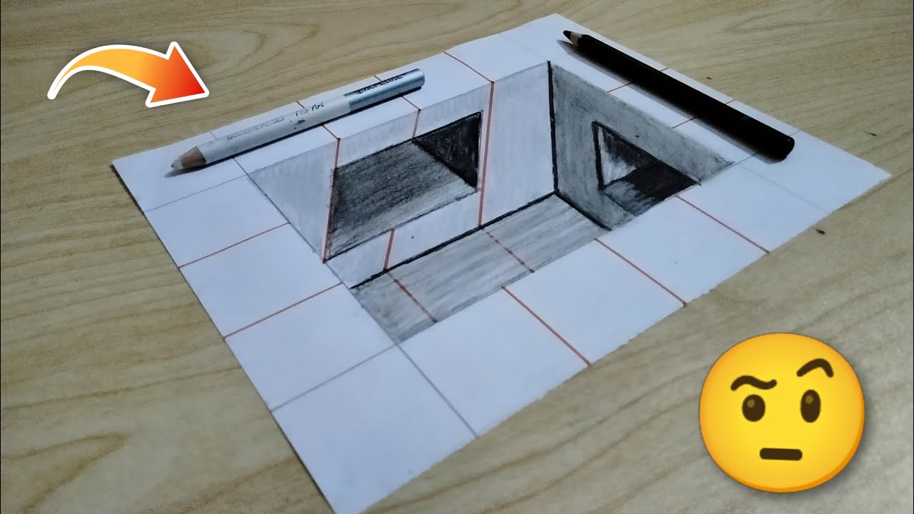 How to Draw 3D Illusion Step by Step ✏️ | Real or Drawing? | #Drawing # 3D