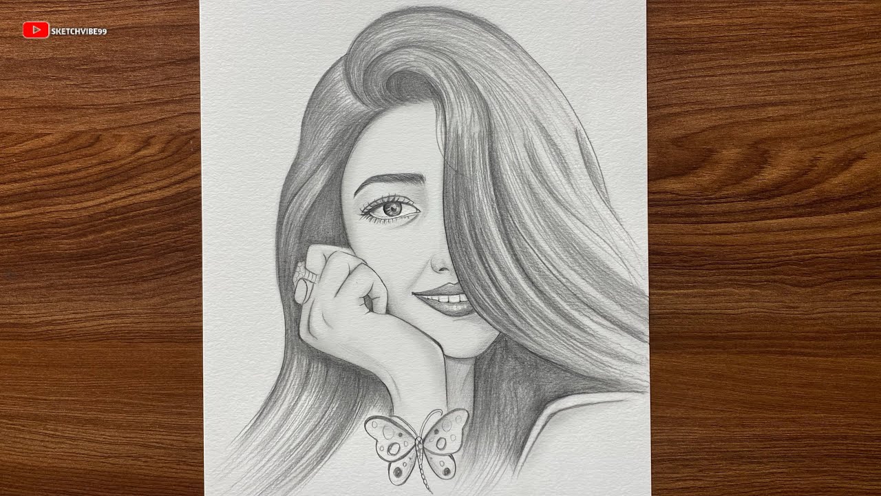 How to Draw a Girl Face | Beautiful Girl Pencil Drawing Tutorial