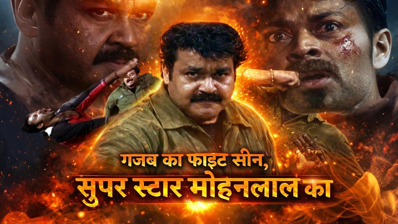 सुपरस्टार मोहनलाल का जबरदस्त एक्शन || गज़ब का फाइट सीन