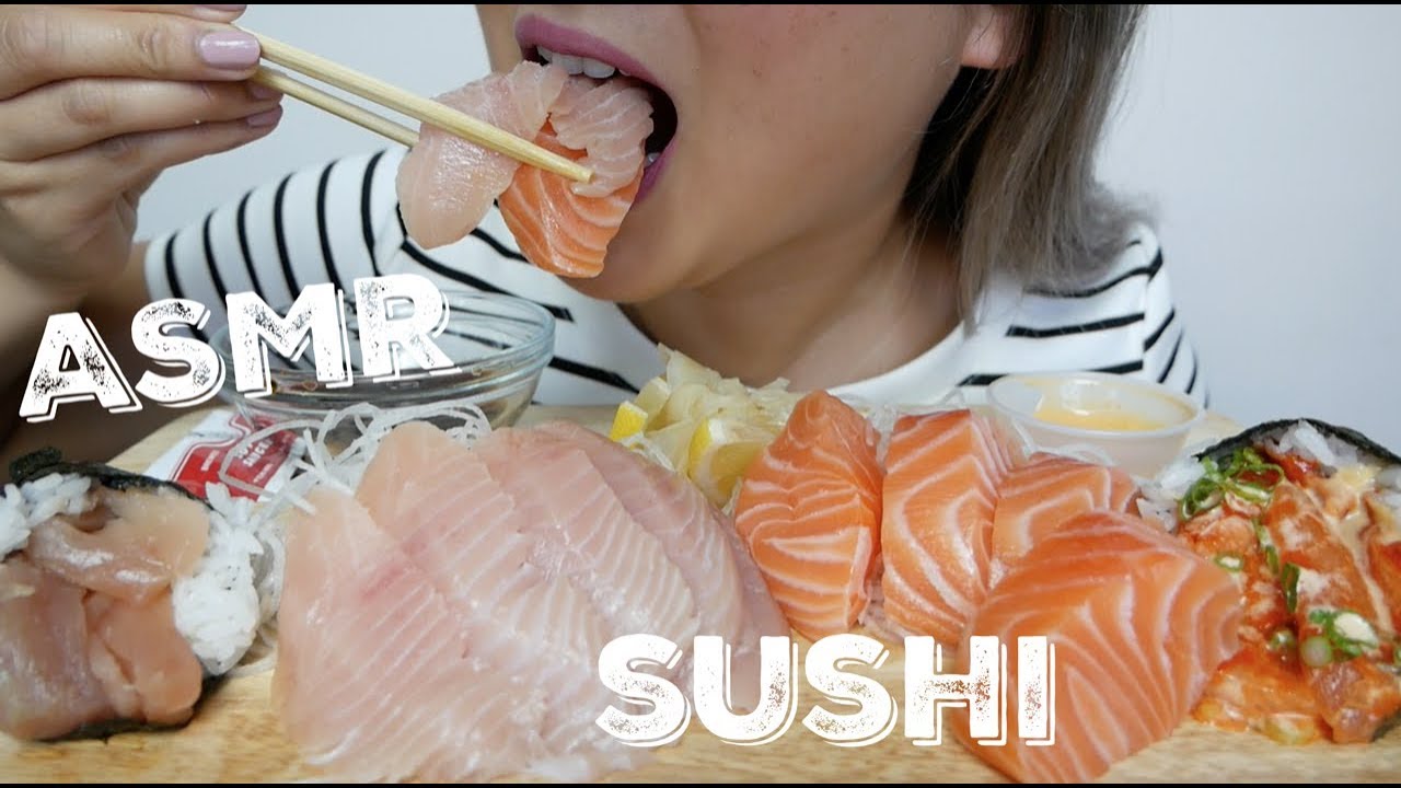 ASMR | SALMON vs.TUNA SASHIMI Relaxing Eating Sounds | N.E Let's Eat