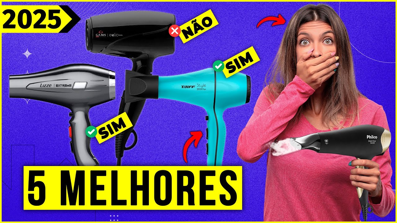 Os 5 Melhores Secador De Cabelo De 2025! - Tem Secador Profissional, Com Difusor e Outros.