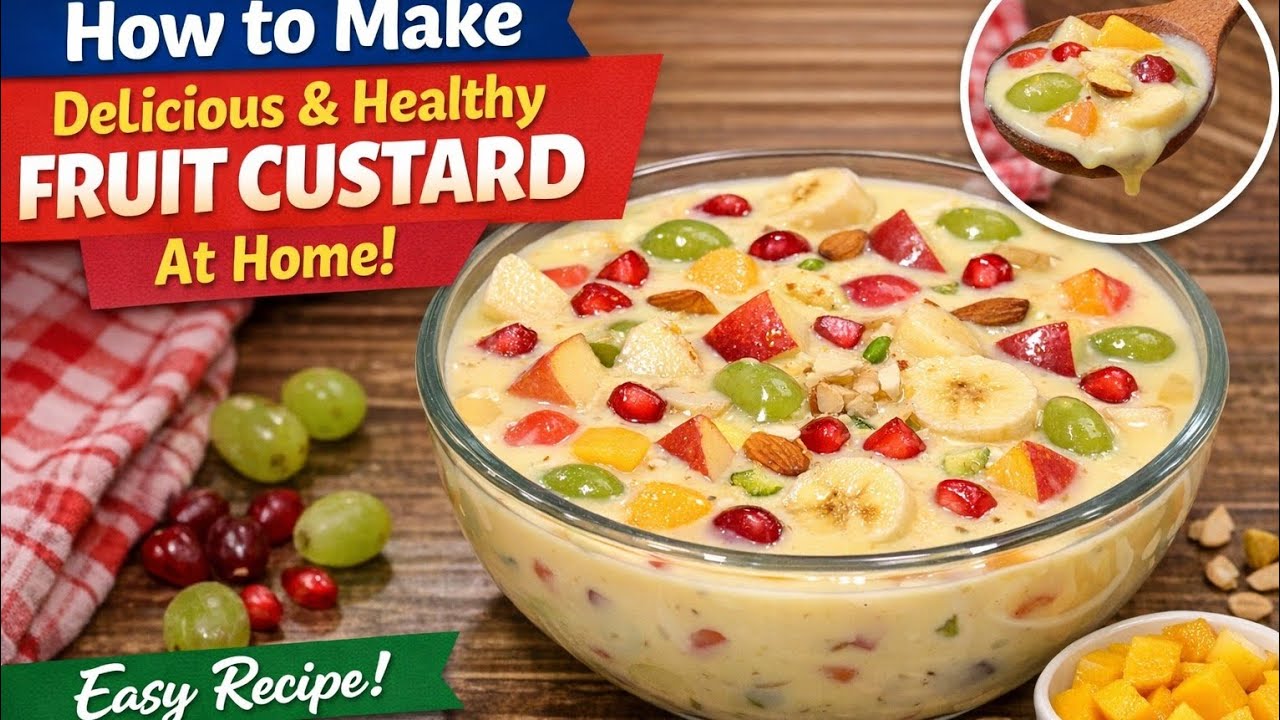 Ramadan Special Creamy Fruit Custard Dessert | How To Make Custard | Easy & Creamy Iftar Sweet Dish 