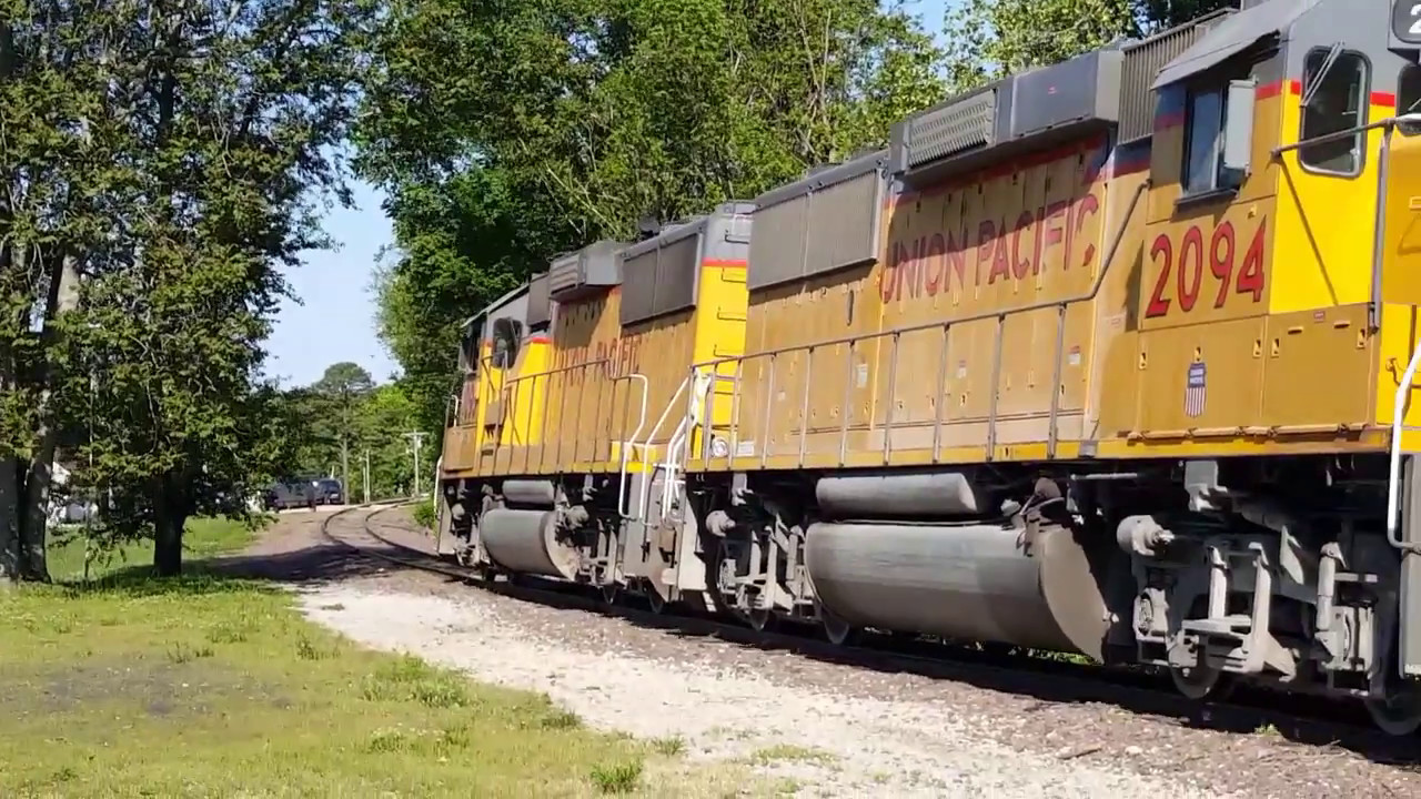 Union Pacific Railroad detour on the normally out-of-service ex-M&I Mosher Branch in Missouri, 2017