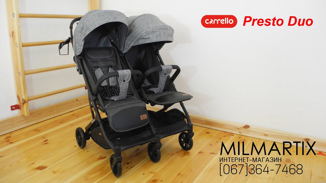 Коляска прогулочная CARRELLO Presto Duo. Аналог inglesina twin sketch.