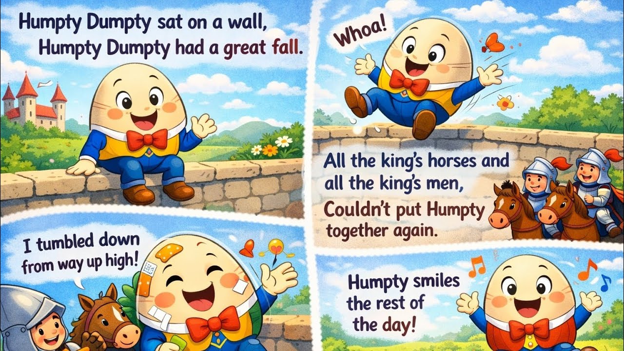 Humpty Dumpty Rhyme for Kids | Fun & Short Nursery Rhyme