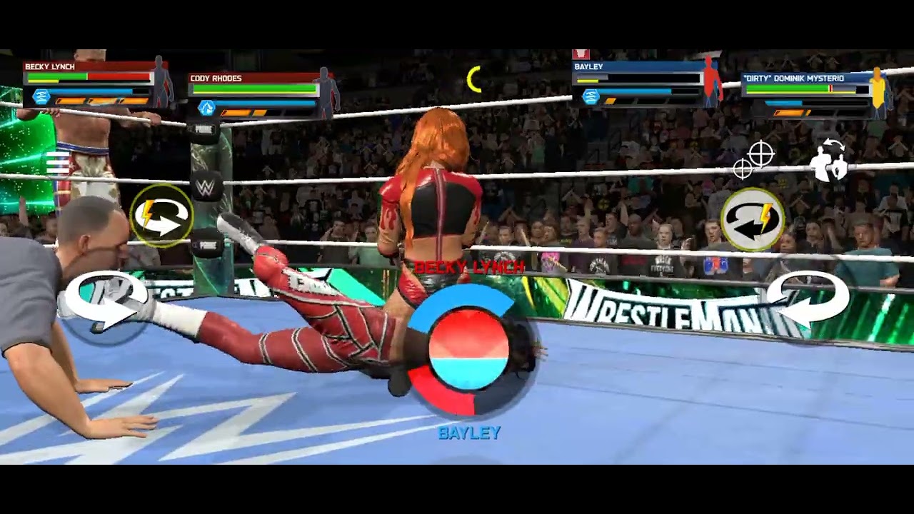 Coddy Rhodes Vs Backy Lynch Vs Bayley Vs Domki Mysterio Tag Team Match WWE Wrishlmenina 