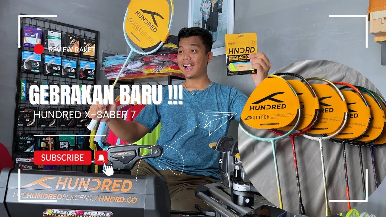 [REVIEW] GEBRAKAN APA LAGI INI❓❓ RAKET HUNDRED X-SABER 7 RAKET MEWAH DIKALANGAN 200rb-an😎