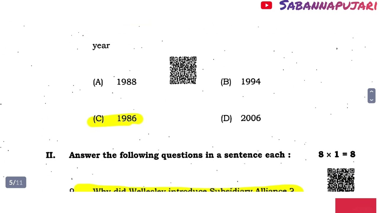 SSLC 2023 Social Science Annual Exam paper key Answers ||English medium  Revision