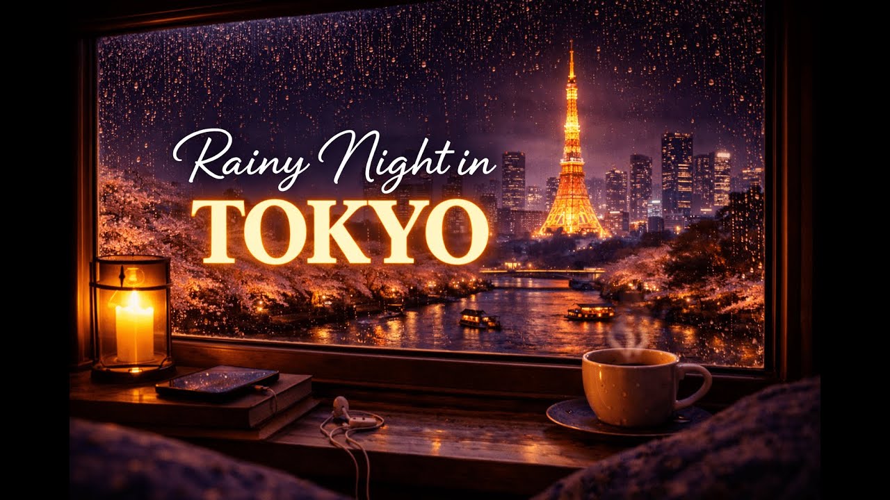Rainy Night in Tokyo 🌧️🌃 | Neon City Rain Sounds for Deep Sleep & Focus | 3 Hours