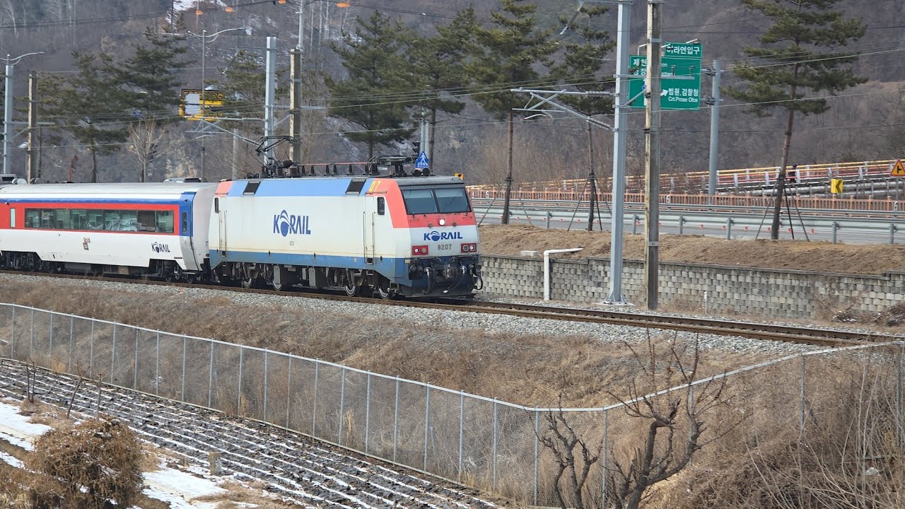 동해행 무궁화호 제 1675 열차 영월역 인근포인트 통과