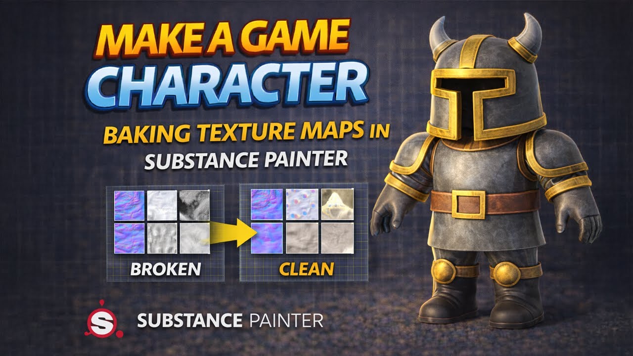 Make A Game Character: Baking Texture Maps in Substance Painter