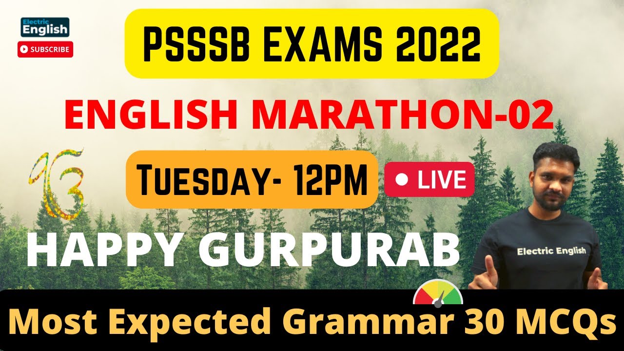 English Grammar Marathon by Peeyush Jindal || PSSSB Clerk English Marathon | English For PSSSB Clerk
