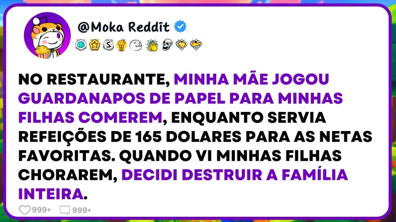 No Restaurante, Minha M&atilde;e Jogou Guardanapos De Papel Para Minhas Filhas Comerem, Enquanto Servia...