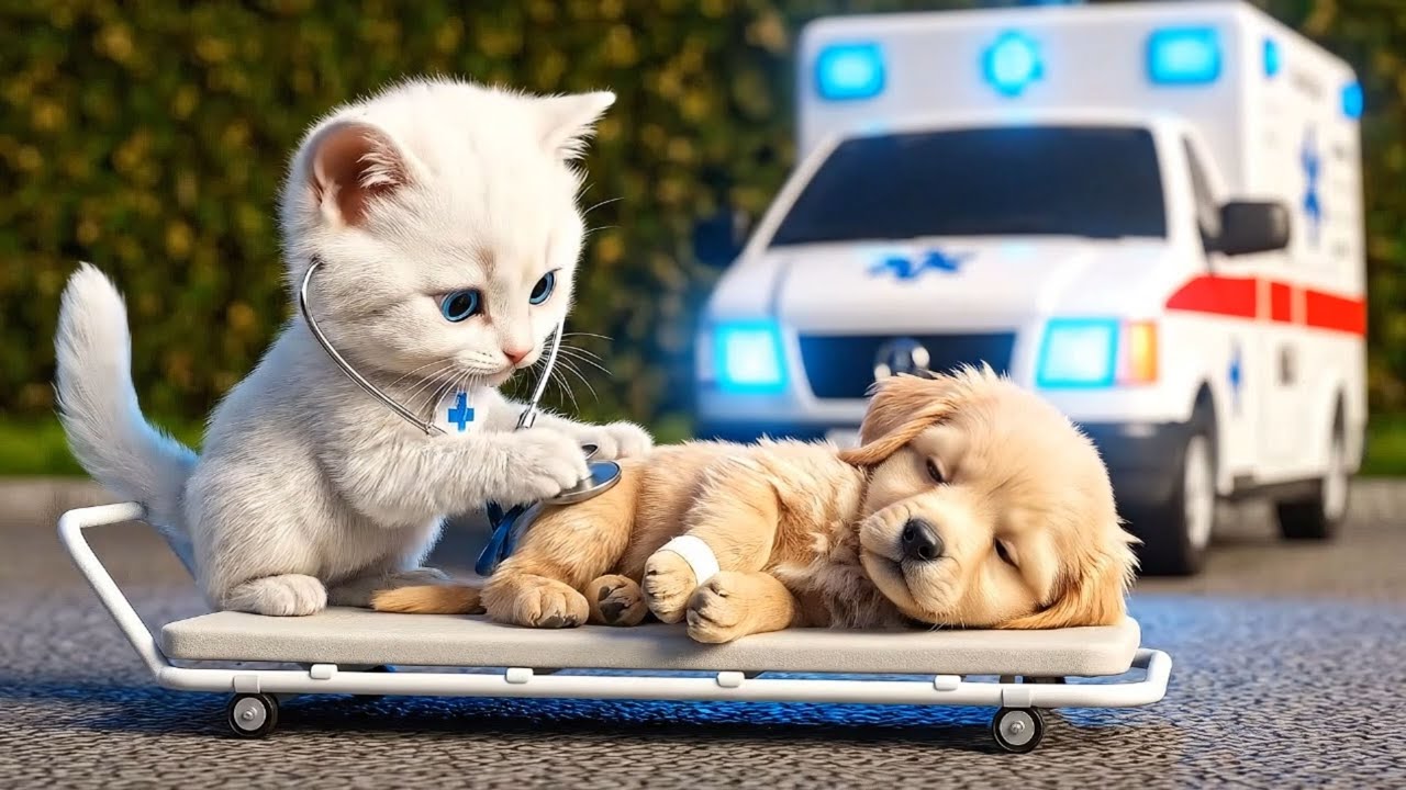 Mama Cat Puts Out the Fire & Builds a New House for the Puppy 🔥🐱🐶