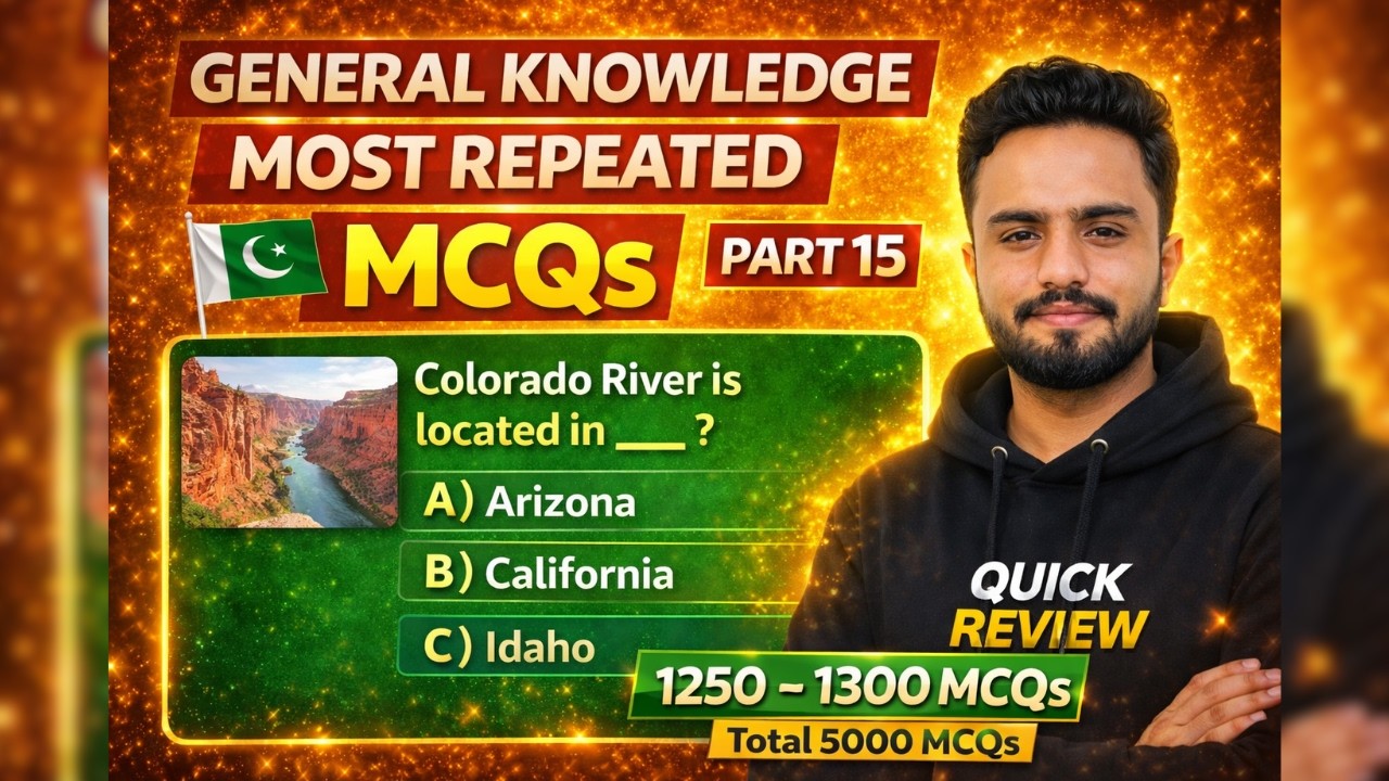 Most Repeated General Knowledge MCQs | Part 15 (1250&ndash;1300) | 5000 MCQs Series | Test Preparation 📚