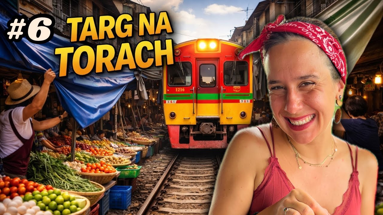 #6 | Pociąg PRZEJEŻDŻA przez targ - Najtańszy spos&oacute;b na Maeklong Railway Market 1$ Marcin w Grecji 