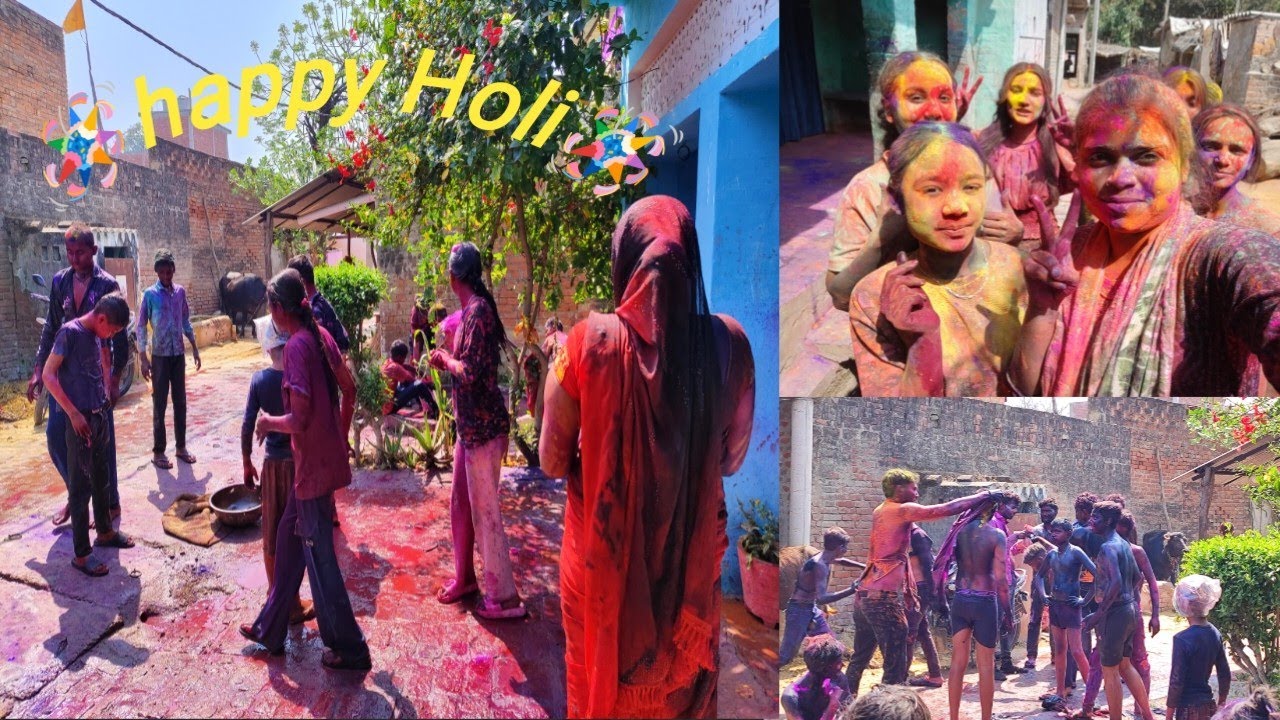 🥳 गांव की मस्त धूमधाम से मनाया होली 🙋‍♀️बच्चों के साथ रंगों की धूम 💃 डांस, मस्ती और देसी होली व्लॉग 