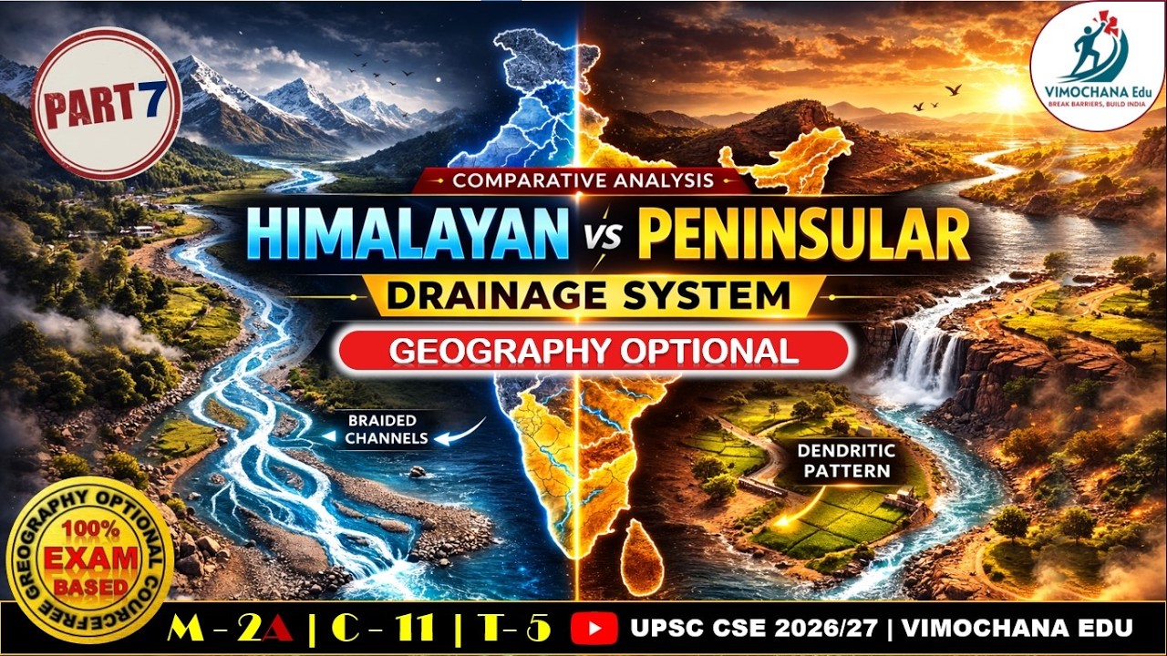 Himalayan vs Peninsular Drainage System – Complete Comparative Analysis | #upsc Geography Optional