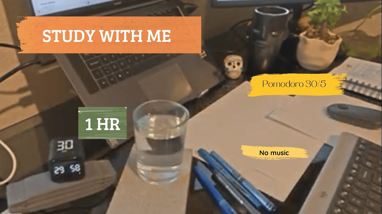 Study With Me | 1 Hour Night Session | Pomodoro 30/5