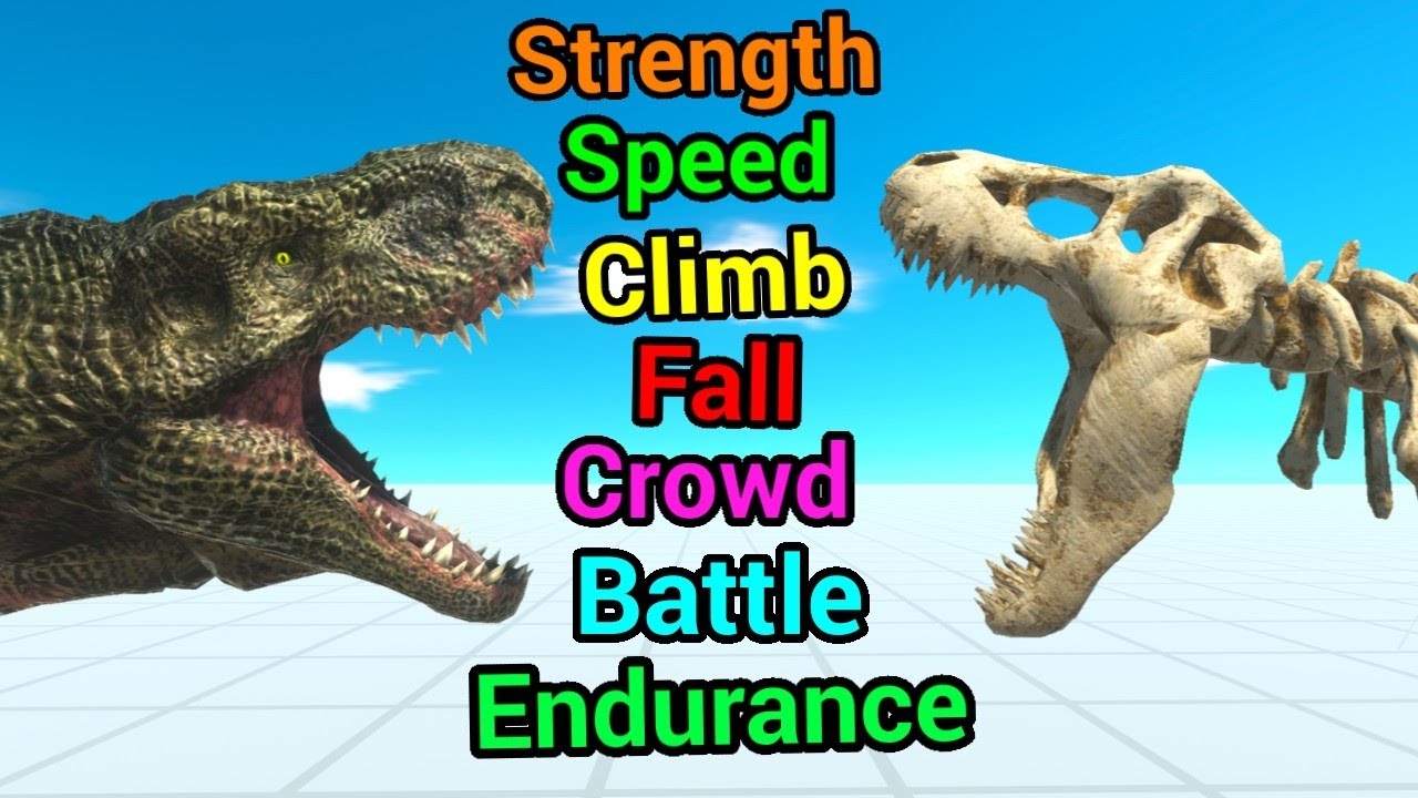 Battle ability T-rex vs Skeleton T-rex Animal Revolt Battle Simulator