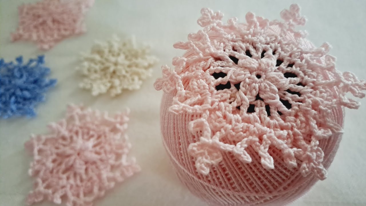 Winter crocheting ❄️ Let’s crochet a snowflake ❄️❄️❄️ #crochetsnowflake #crochetinstructions