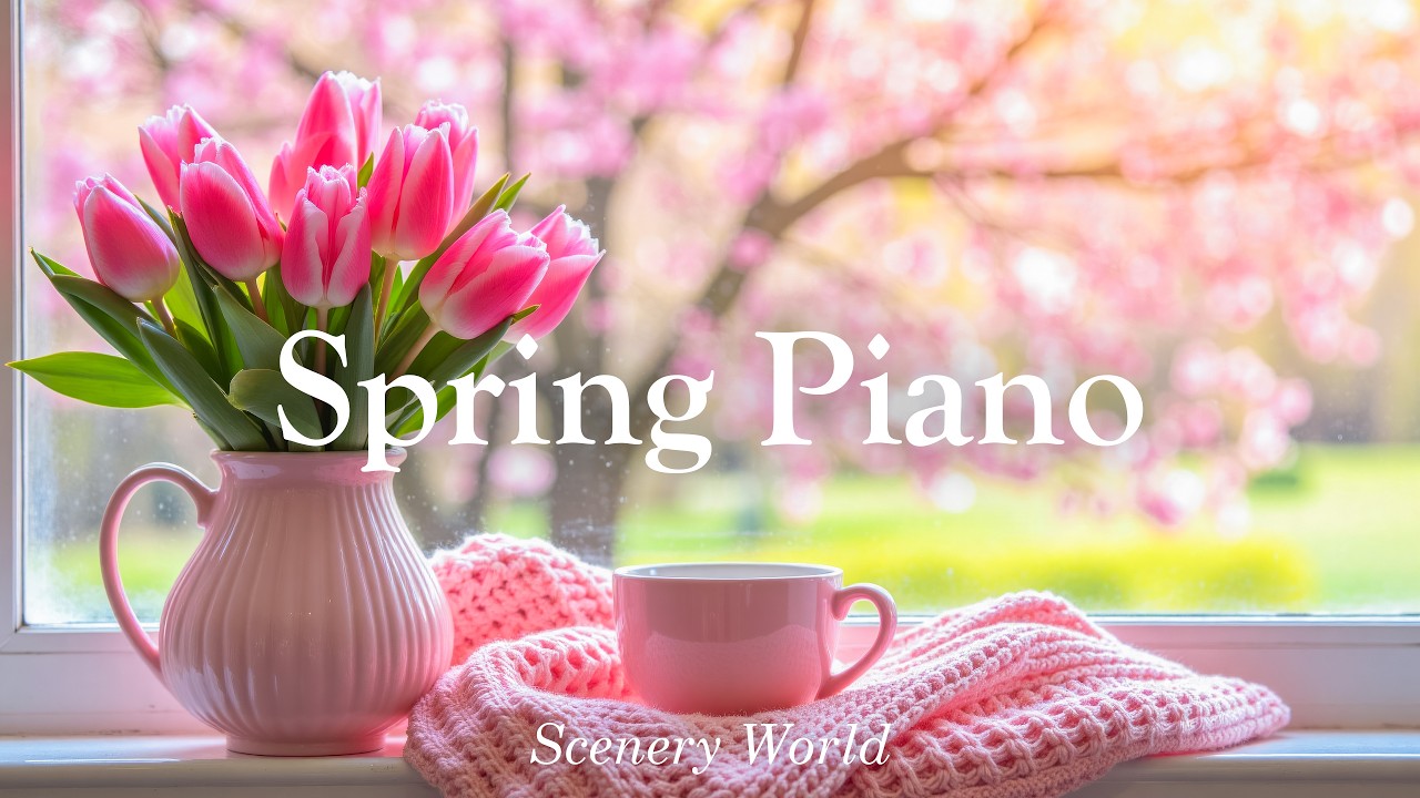 포근한 봄 아침 몽글몽글 피아노 플리 🤍 듣기만 해도 마음이 편안해지는 연주 - Spring Piano | Scenery World