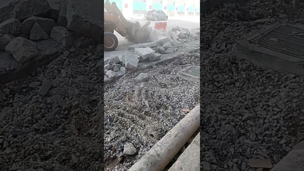 HACKING AND CLEARING CONCRETE BLOCK WASTE #constructionlife #infrastructure #construction#infraworks