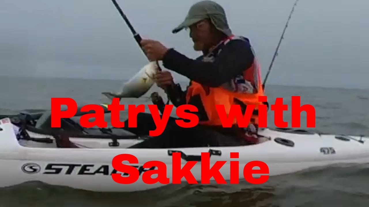 Patrys with Sakkie kayak fishing Namibia