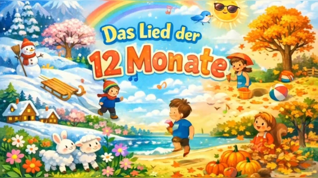 🎶 Kinderlied Monate – Das Lied der 12 Monate 🌈 | Lernen & Mitsingen
