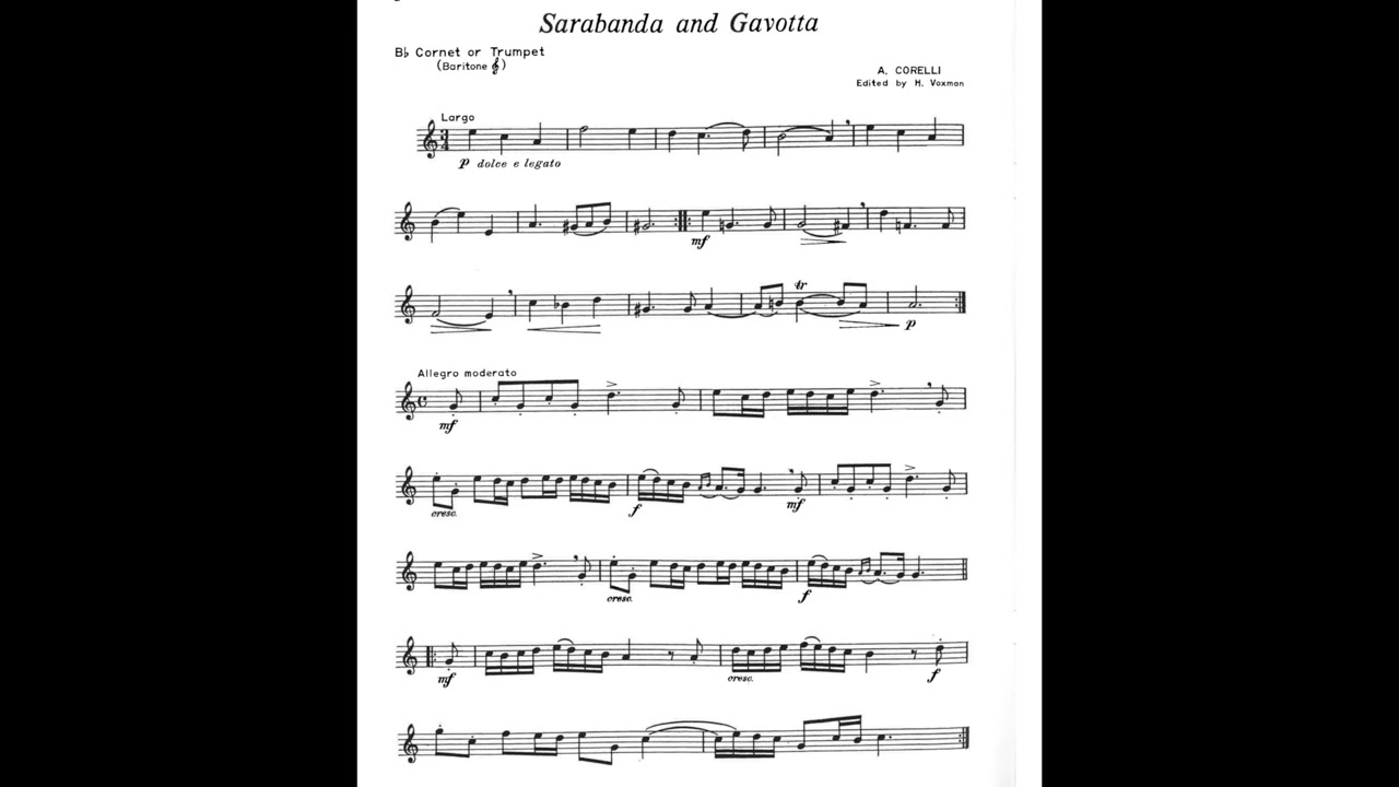 Sarabanda and Gavotta (A. Corelli) Trumpet Solo