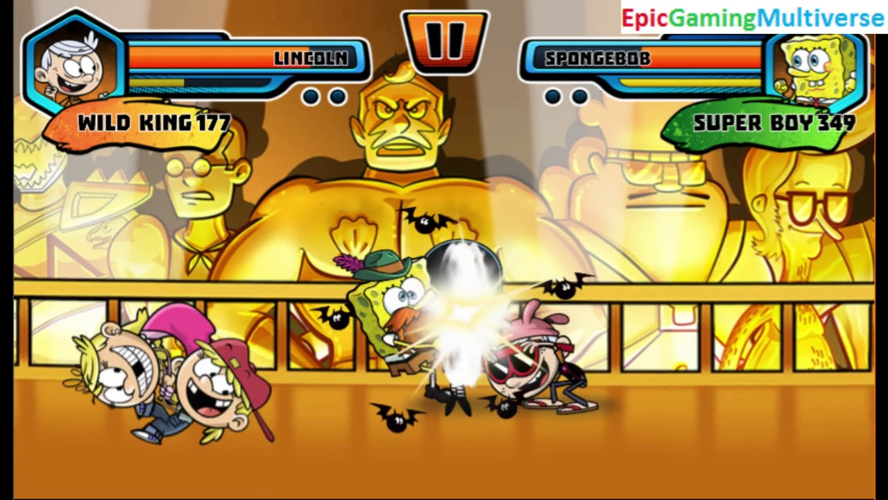Lincoln Loud VS SpongeBob SquarePants In A Nickelodeon Super Brawl World Brawlville PVP Mode Match