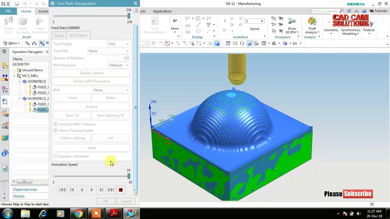 #NX CAM #fixed contour Toolpath Operation