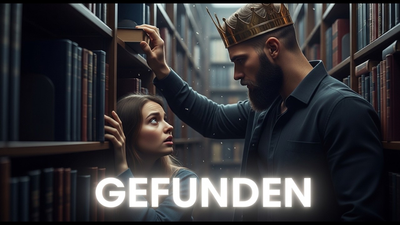 Sie Versteckte Sich Hinter Regalen – Der Alpha König Schob Ein Buch Beiseite Gefunden