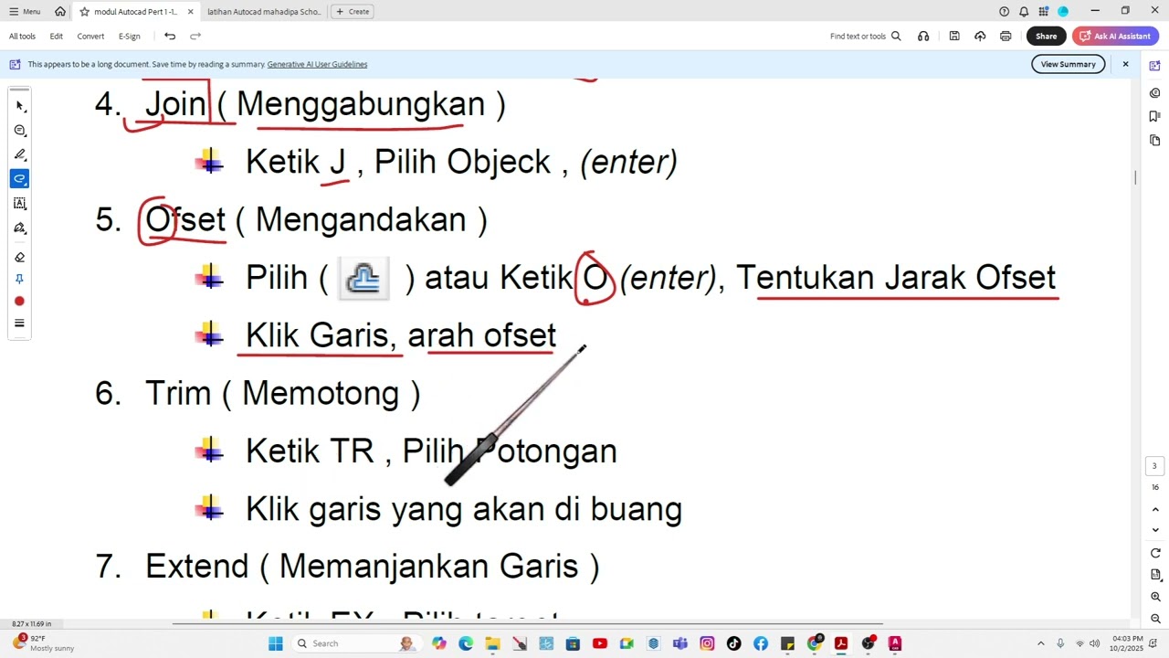 Materi Pertemuan Ke 3 Pelatihan Autocad Basic