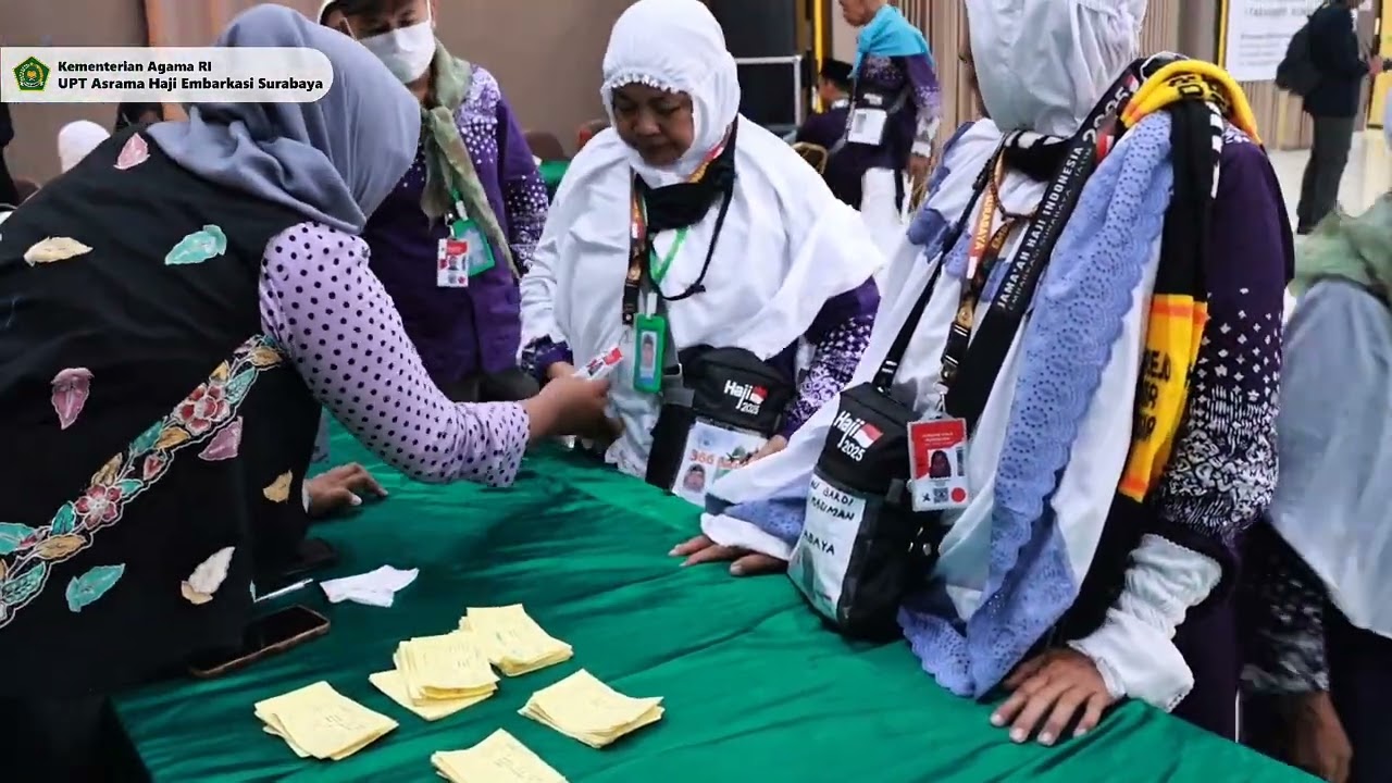 Penerimaan Calon Jemaah Haji, Kloter 31,32,33,34 & 35 Asrama Haji Embarkasi Surabaya 1446H / 2025M