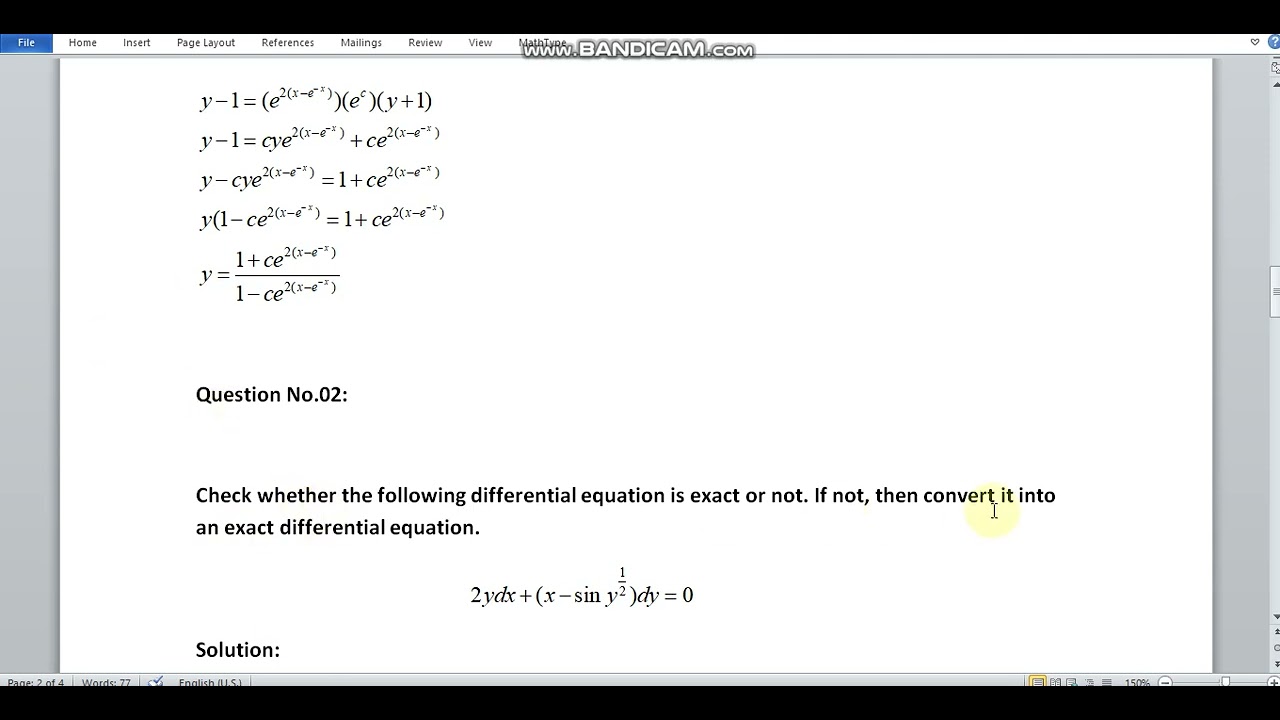 MTH401 Assignment 1 Solution