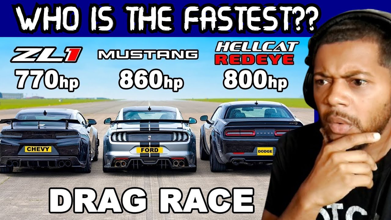 Mustang VS Camaro VS Challenger DRAG RACE | REACTION!!