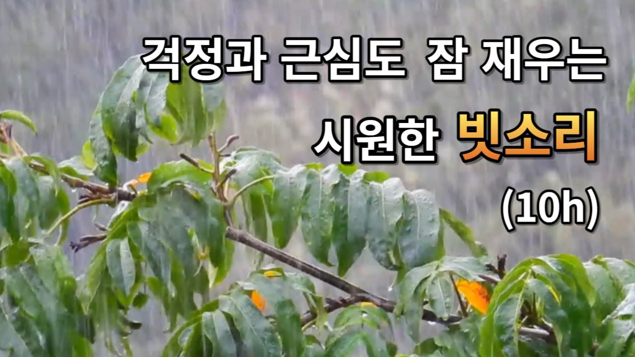 잠이 잘 오는 빗소리ㅣ이명 치료 효과ㅣ10분후 어두운 화면