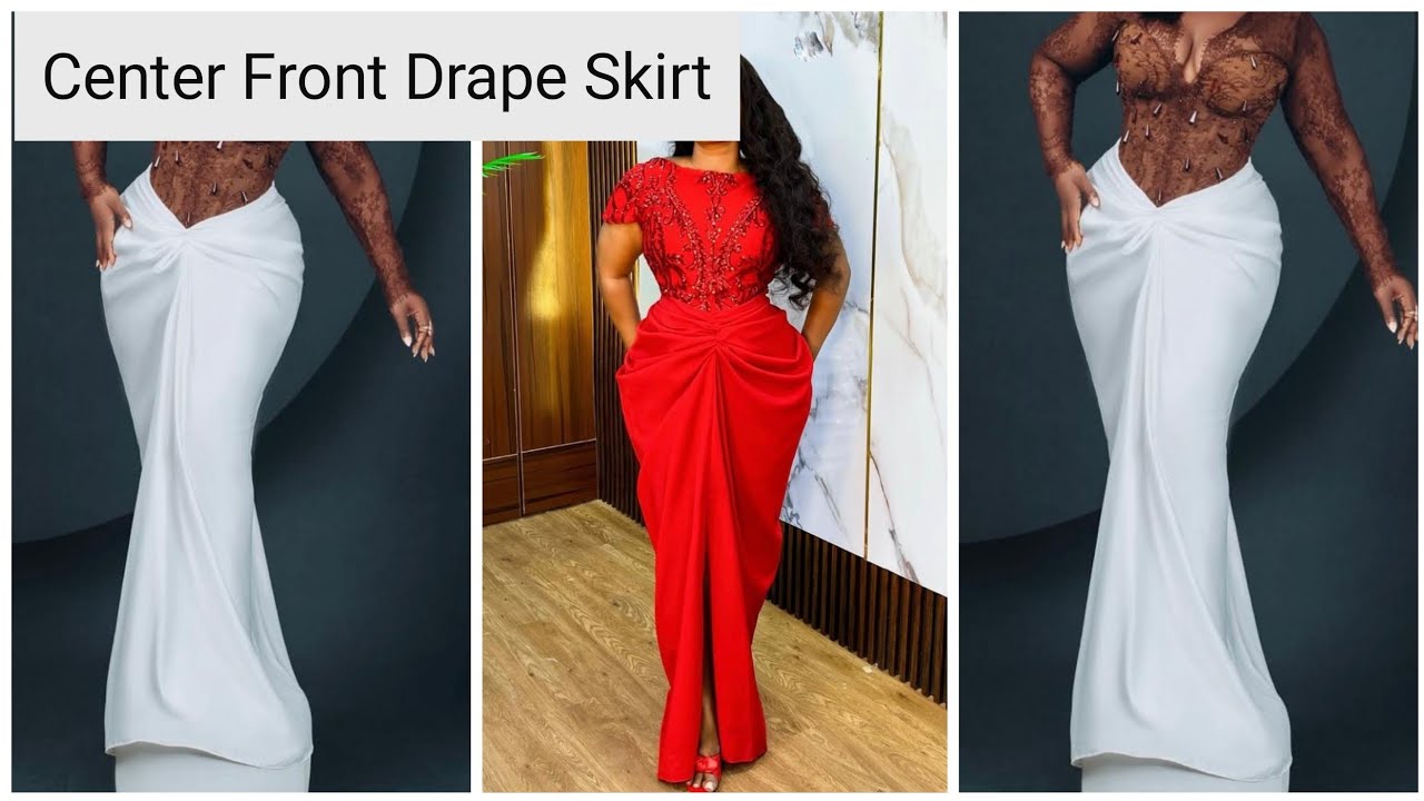 DIY: How to Make a Front Drape Skirt | Easy cutting and sewing Tutorial