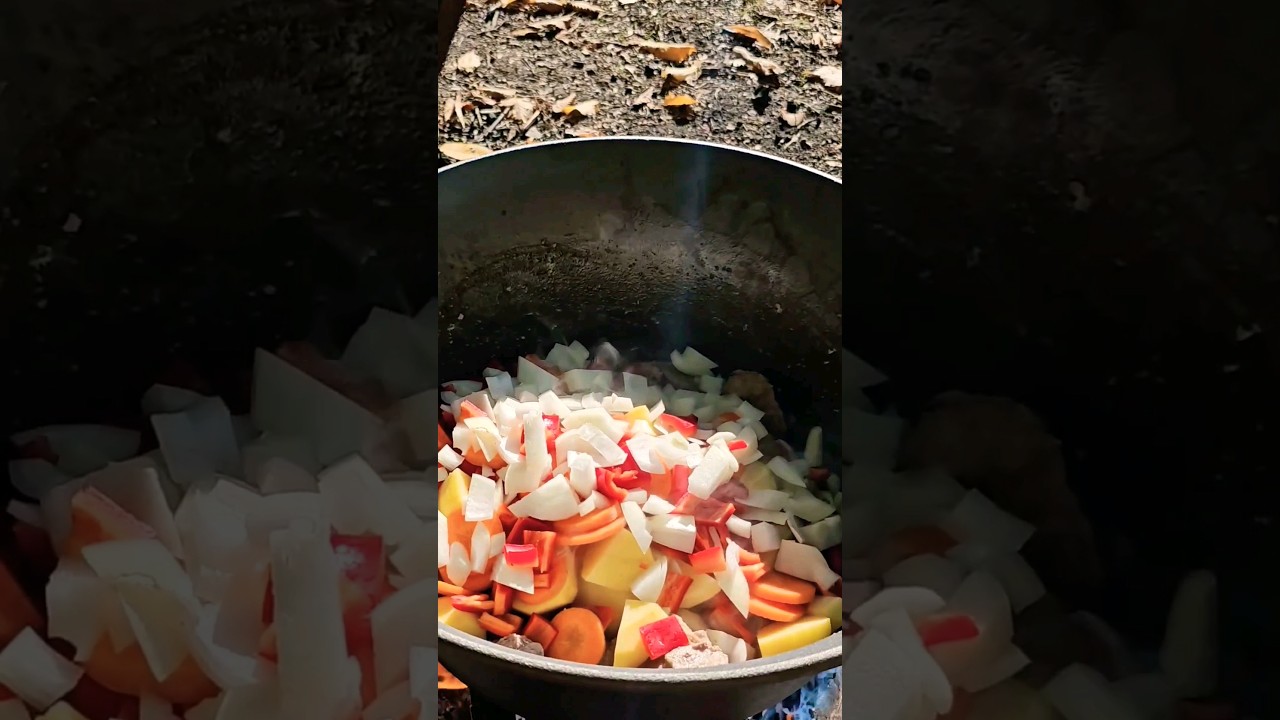 Romanian stew in the cauldron #cooking #food