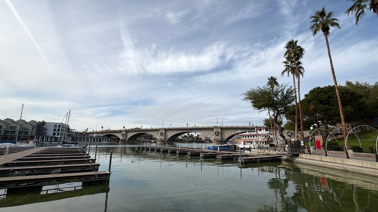 Walking Down Shoreline Trail in Lake Havasu City