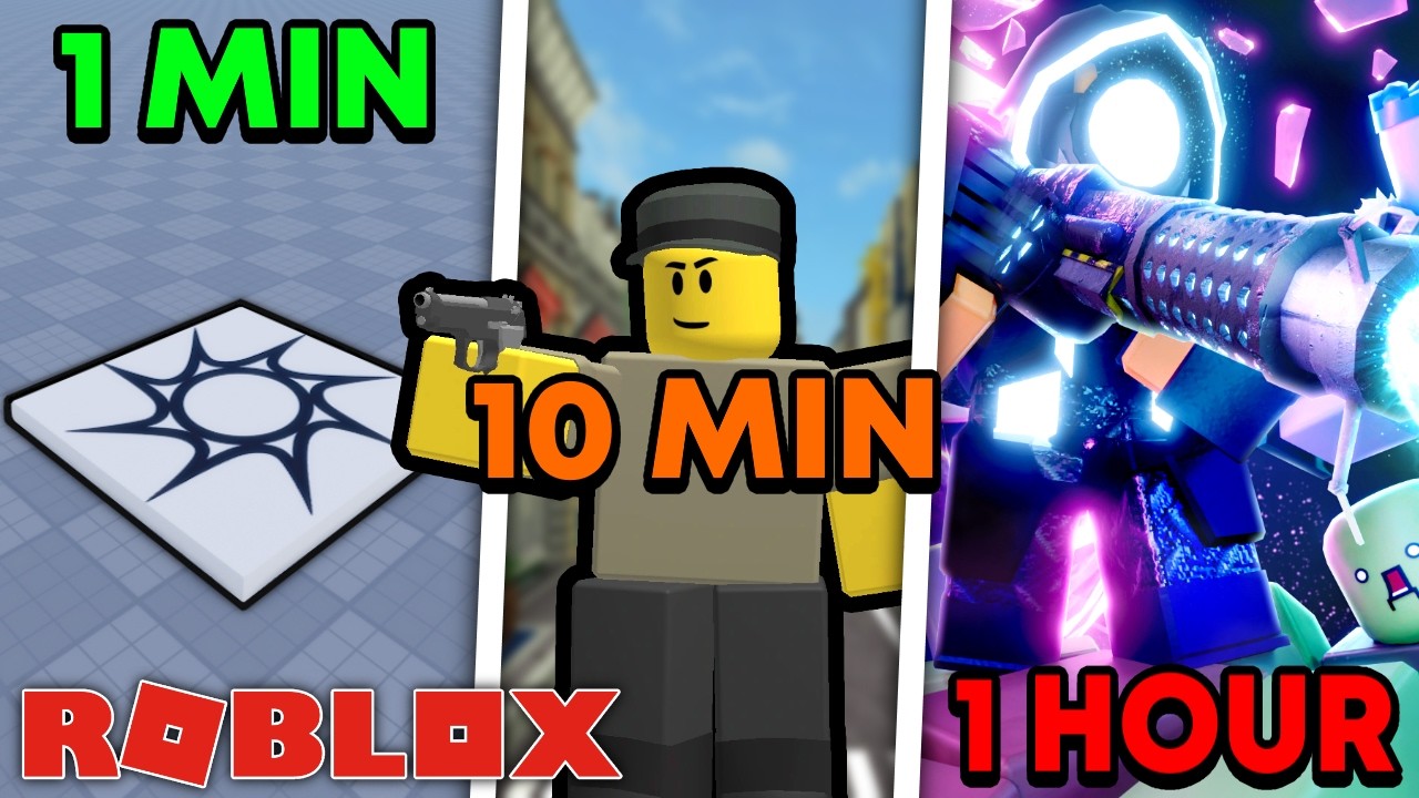Я создал игру в жанре TOWER DEFENSE за 1 минуту против 10 минут против 1 часа (Roblox)