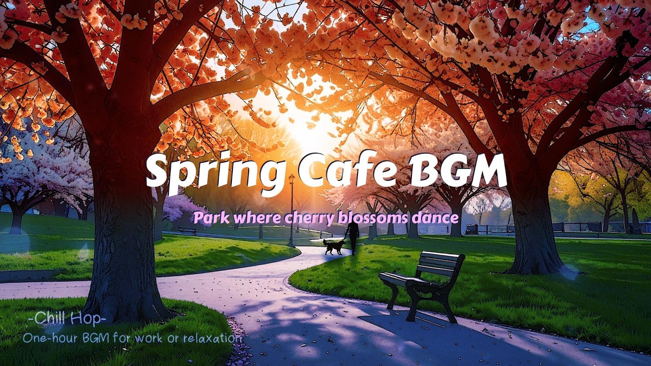 【春カフェBGM】🌸桜舞う公園で聴く1時間チルホップ｜リラックス・作業☕Spring Cafe BGM for Relaxation and Work