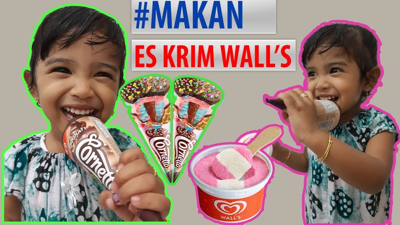 Balita Lucu Beli Es Krim Cornetto Chocolate & Es Krim Walls Mini Anak Lucu Makan Es krim Enak!