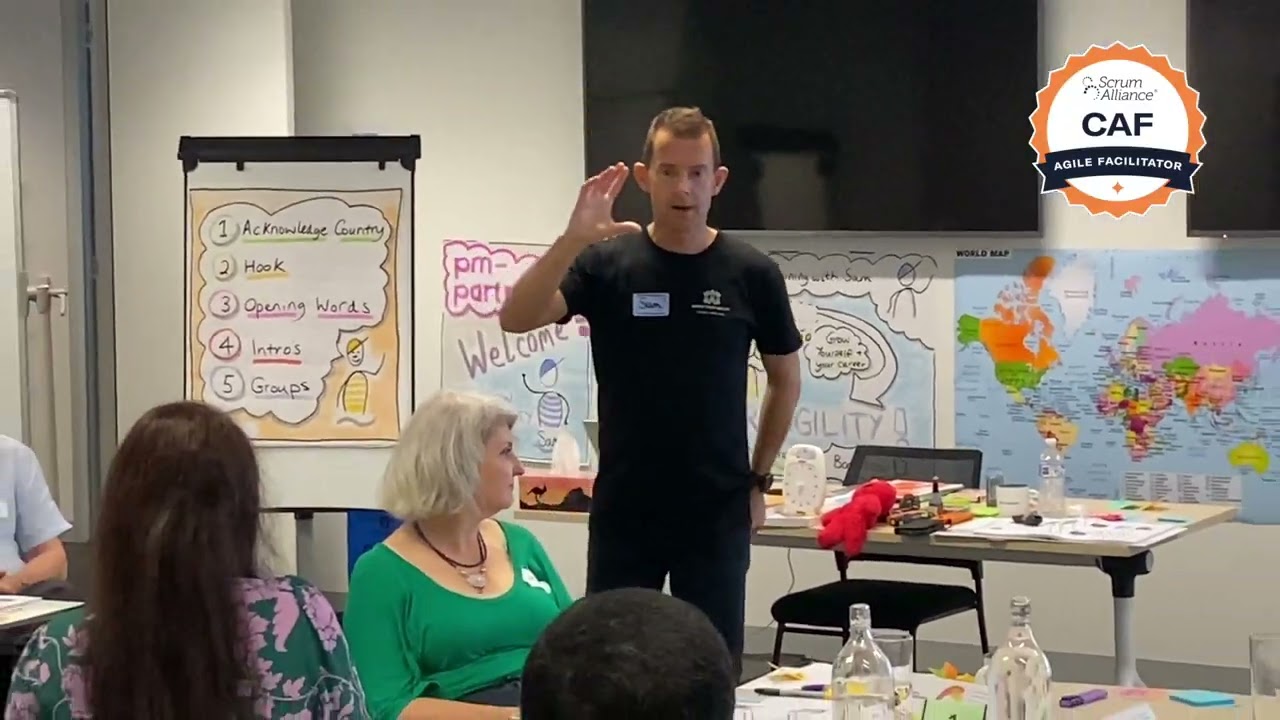 Facilitation #2 voice energy eyes movement, Certified Agile Facilitator, Sam Bowtell, CST