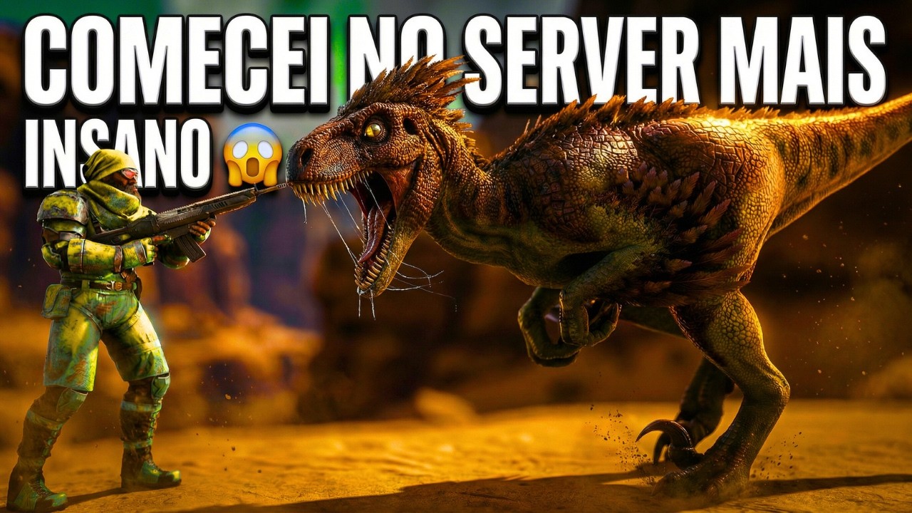ARK 100 DIAS COMECEI NO SERVER PVP MAIS INSANO… E QUASE VIREI COMIDA 😱💀  | ARK PVP - DINOSSAURO