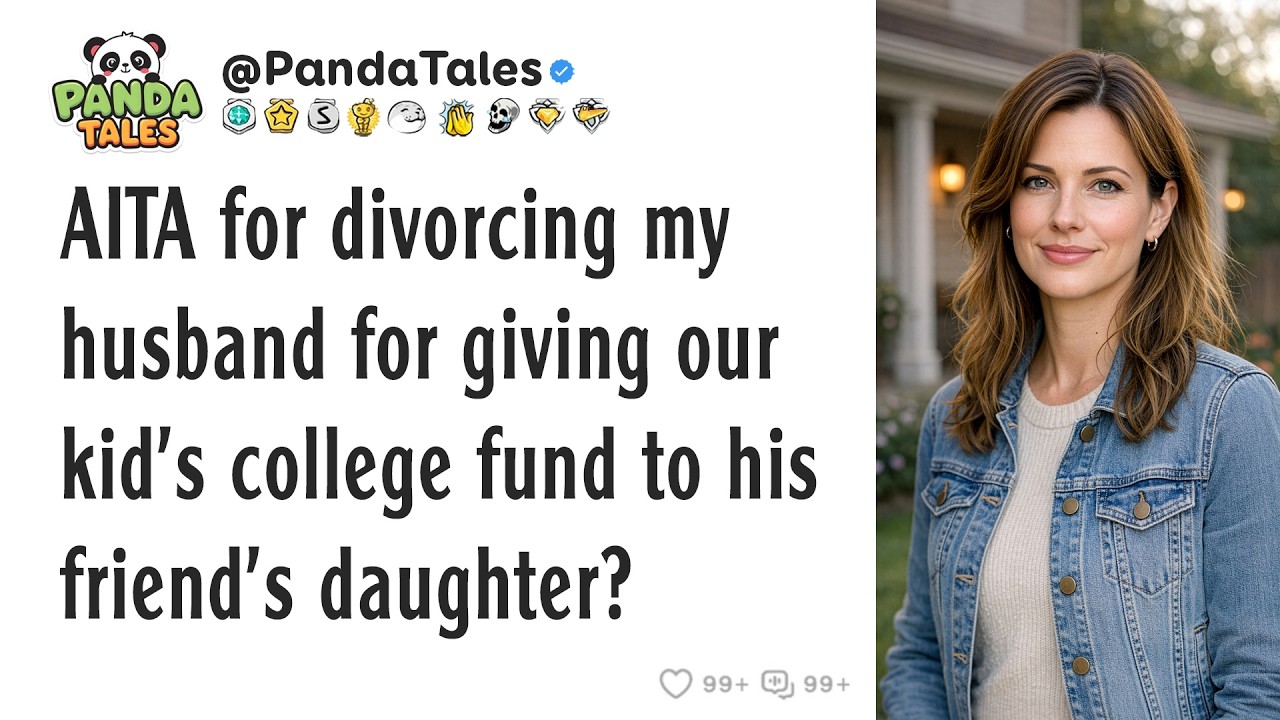 AITA for divorcing my husband for giving our kid's college fund to his friend's daughter?