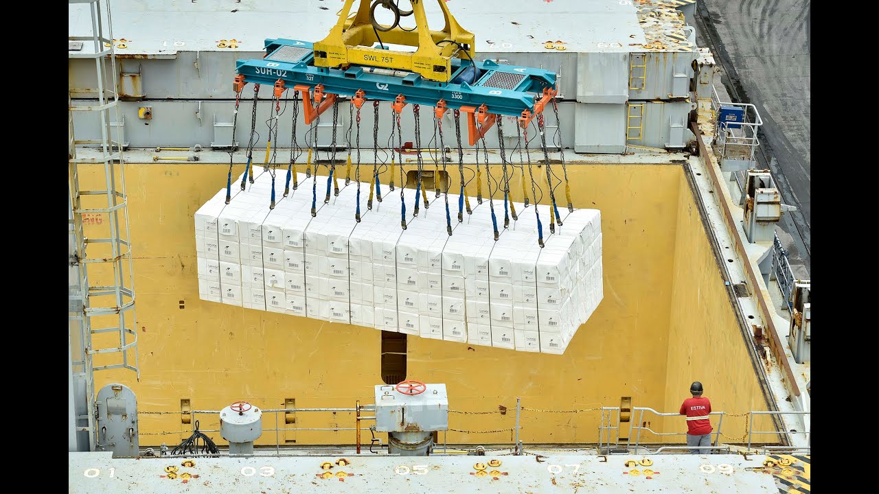 Video analysis through AI for pulp loading and unloading operations by spreader